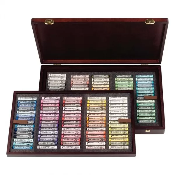 پاستل گچی 150 رنگ رامبراند جعبه چوبی مدل wooden box General Selection Master | 150 whole pastels