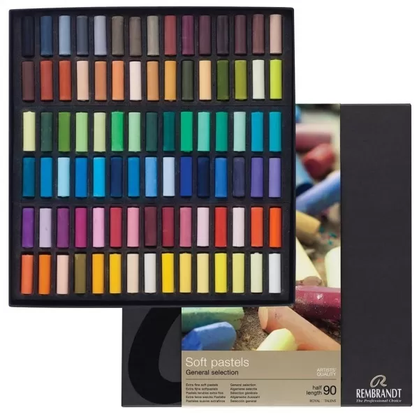 پاستل گچی 90 رنگ نیمه رامبراند مدل General Selection Professional | 90 half pastels