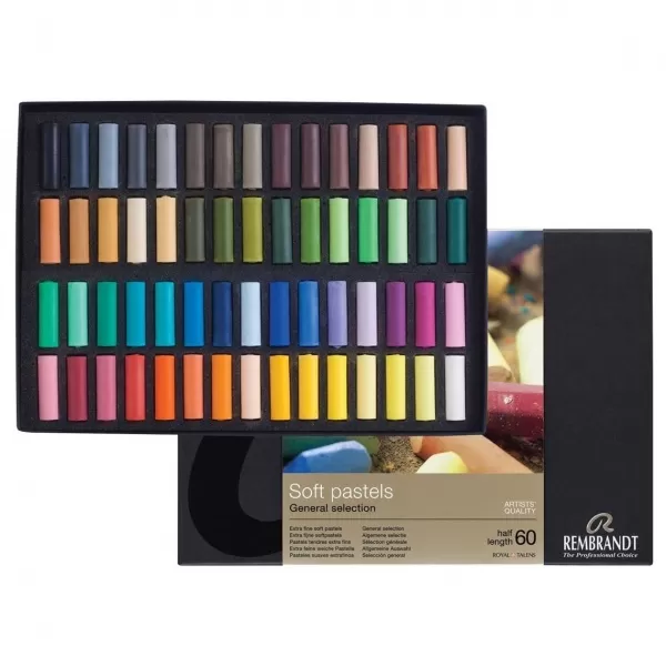 پاستل گچی 60 رنگ نیمه رامبراند مدل General Selection de Luxe | 60 half pastels
