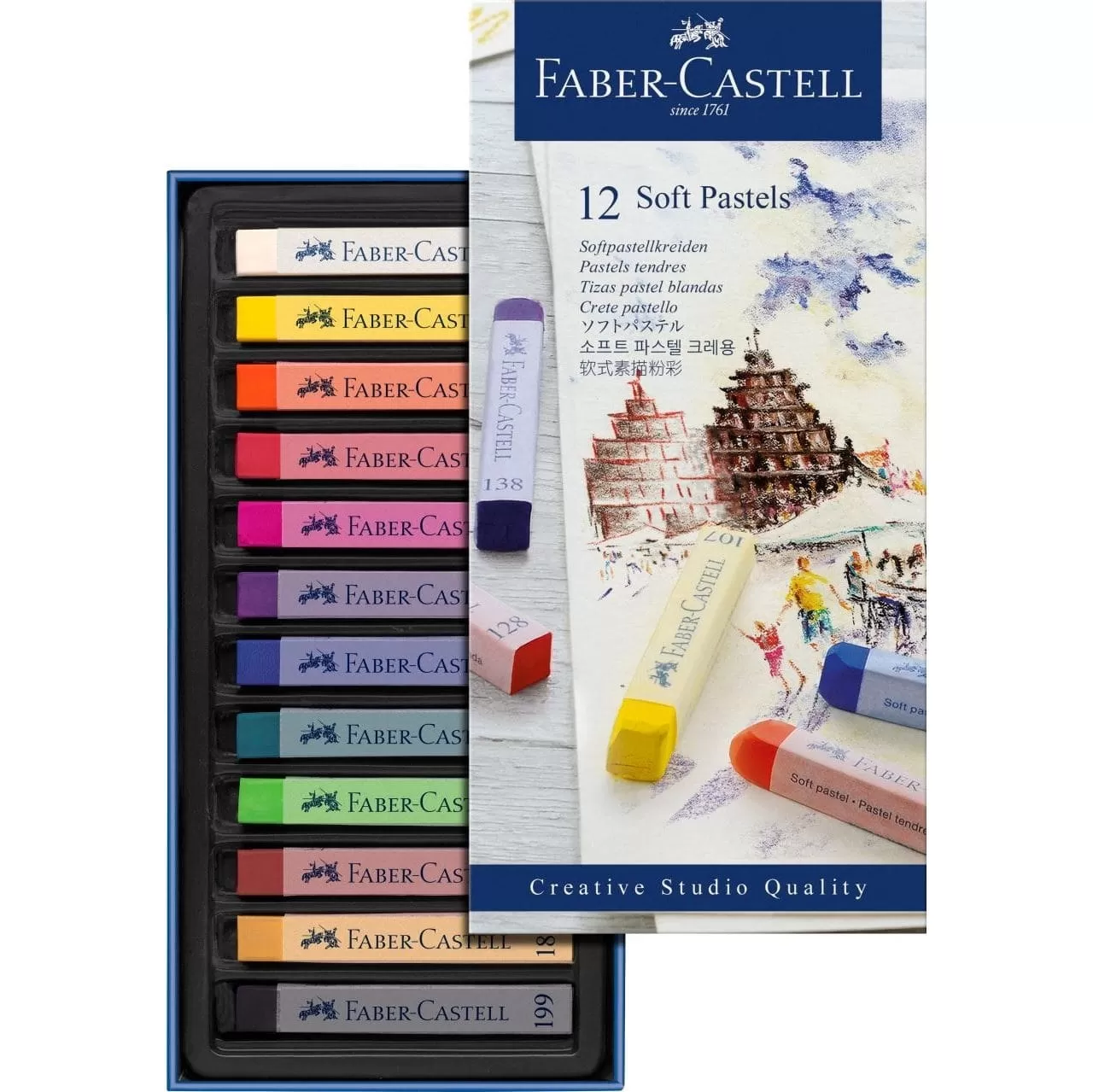 پاستل روغنی 12 رنگ فابرکاستل مدل soft pastel
