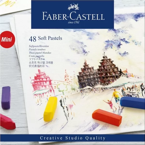 پاستل گچی 48 رنگ فابرکاستل مدل Soft pastels mini