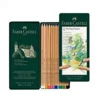 پاستل مدادی 12 رنگ فابر کاستل (جعبه فلزی) مدل Pitt Pastel pencil