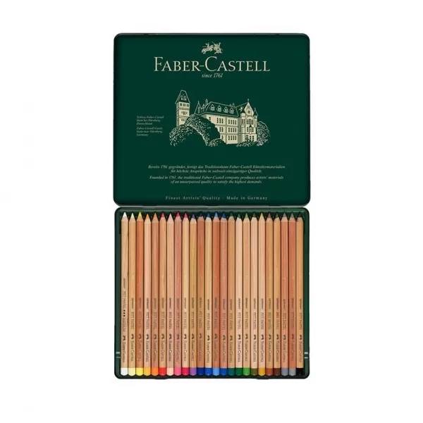  پاستل مدادی 24 رنگ فابر کاستل (جعبه فلزی) مدل Pitt Pastel pencil