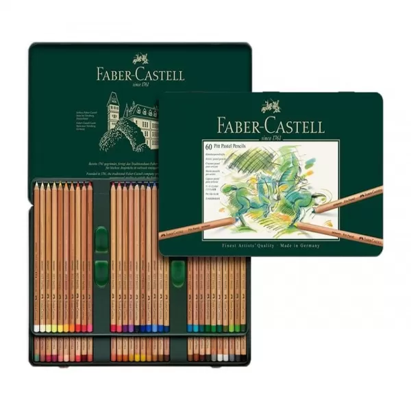  پاستل مدادی 60 رنگ فابرکاستل (جعبه فلزی) مدل Pitt Pastel pencil