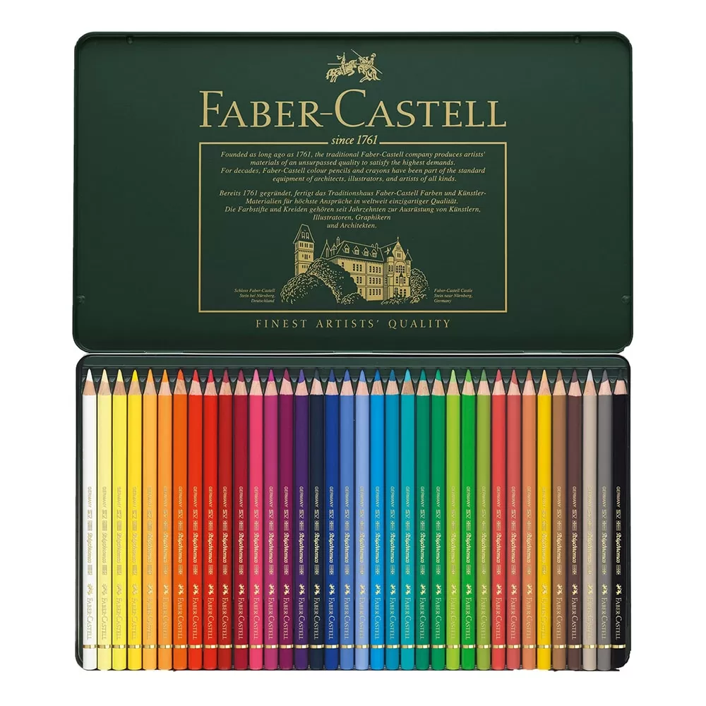 مداد رنگی 36 رنگ پلی کروم فابرکاستل مدل Tin of 36 - 110036