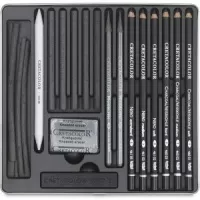 ست طراحی 20 تکه کرتاکالر مدل Black Box Charcoal Drawing Set of 20