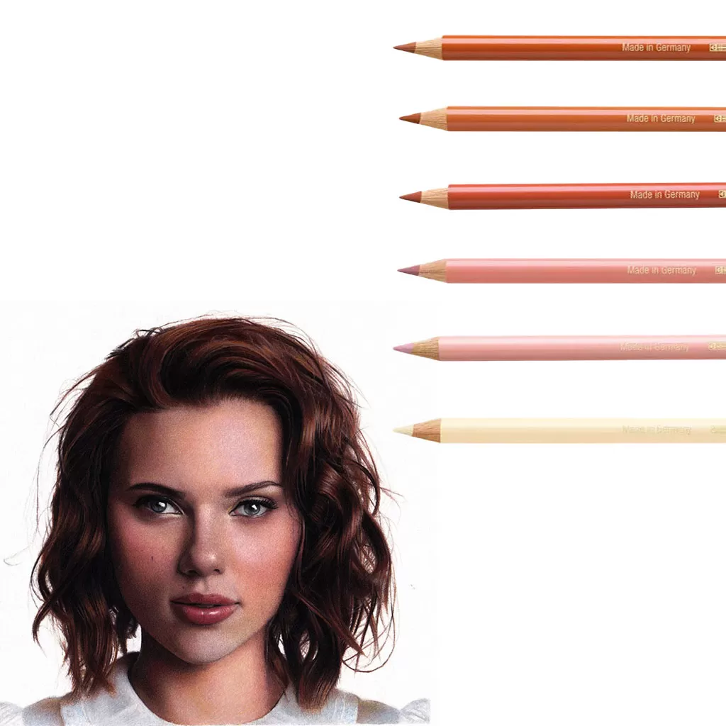 مجموعه 6 عددی مداد رنگی پلی کروم فابرکاستل رنگ پوست مناسب طراحی چهره