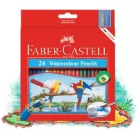 مداد رنگی آبرنگی 24 رنگ فابرکاستل به همراه قلمو مخصوص مدل Watercolor Pencils