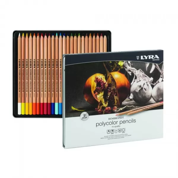  مداد رنگی 24 رنگ پلی کالر LYRA مدل Rembrandt Polycolor Set of 24