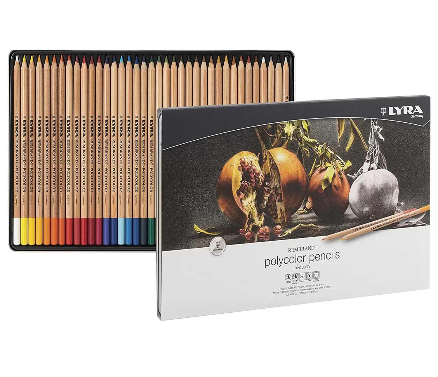 مداد رنگی 36 رنگ پلی کالر LYRA مدل Rembrandt Polycolor Set of 36
