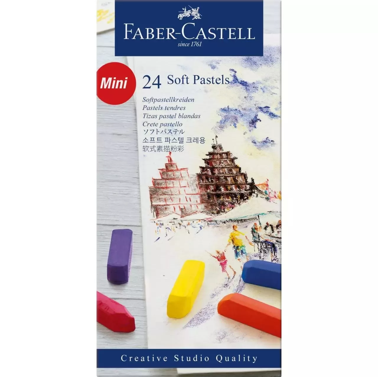 پاستل گچی 24 رنگ فابرکاستل مدل Soft Pastels mini