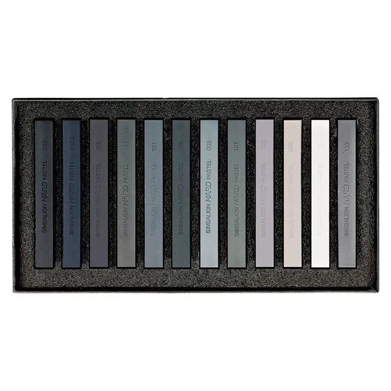 پاستل گچی 12 رنگ لیرا طیف رنگ خاکستری مدل GREY TONES SET
