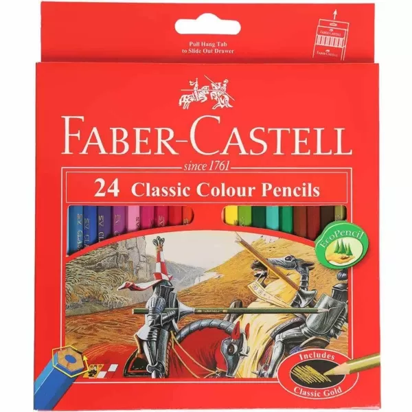 مداد رنگی 24 رنگ فابر کاستل مدل کلاسیک جعبه مقوایی 