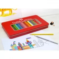 مداد رنگی جعبه فلزی 48 رنگ فابرکاستل مدل Classic-Tin 48