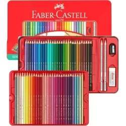 مداد رنگی جعبه فلزی 60 رنگ فابرکاستل مدل Classic-Tin 60