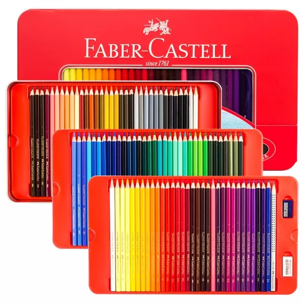 مداد رنگی جعبه فلزی 100 رنگ فابرکاستل مدل Classic-Tin 100