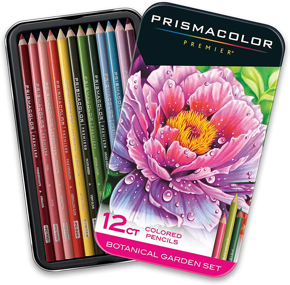 مداد رنگی 12 رنگ پریسماکالر مدل Botanical Garden Set مخصوص طراحی طبیعت
