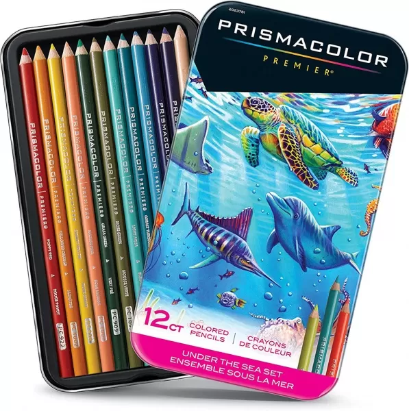 مداد رنگی 12 رنگ پریسماکالر مدل Under The Sea مناسب طراحی دریا و اقیانوس
